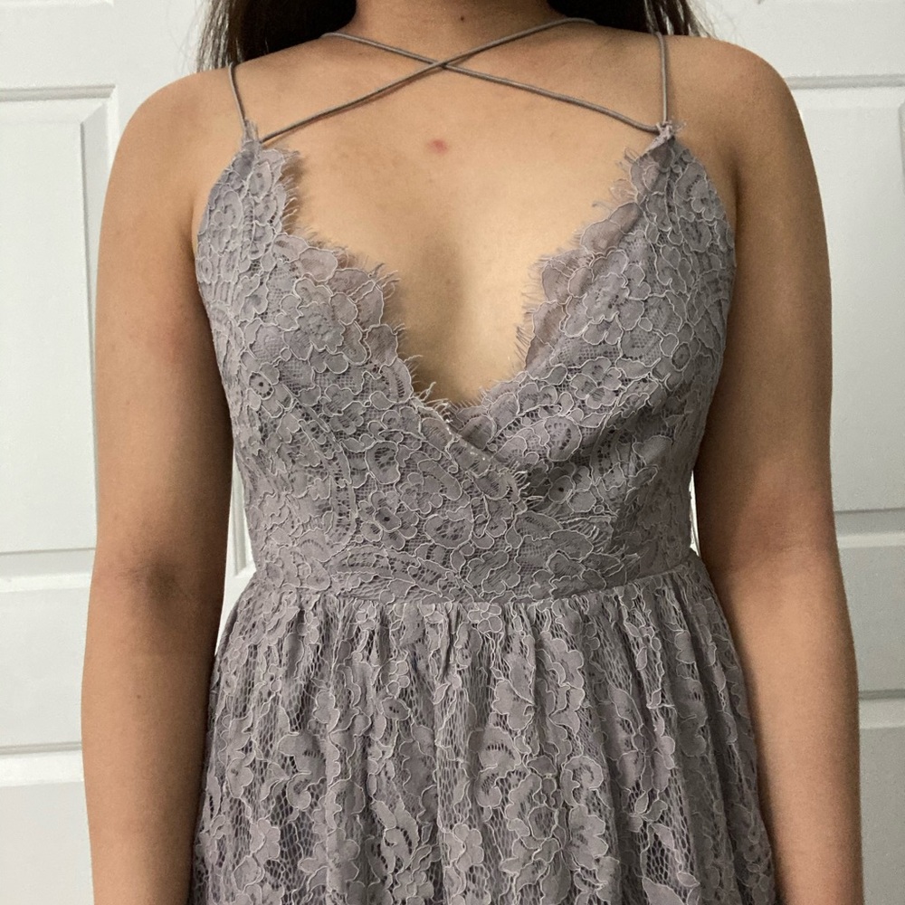 NWT Tobi heather gray lace dress - Picture 9 of 10